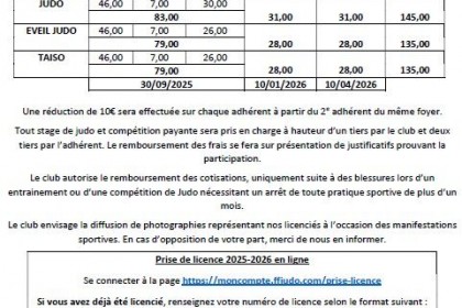 Prise de licence 2025-2026