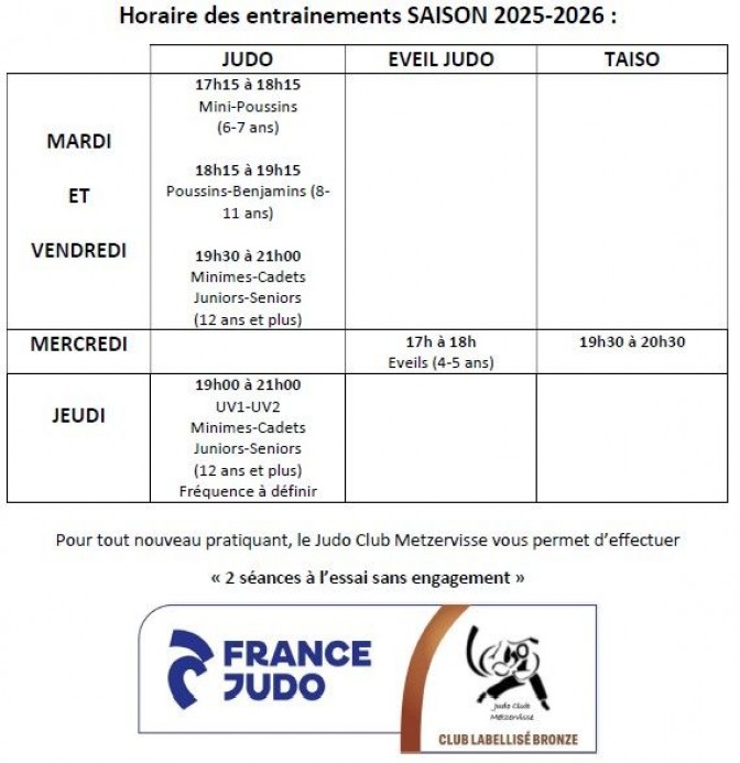 Image de l'actu 'Horaires des cours 2025-2026'